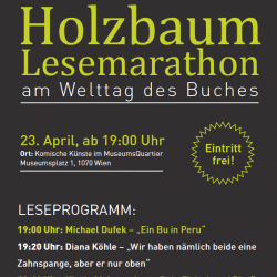 Holzbaum-Lesemarathon: Lesung am 23.04.2019